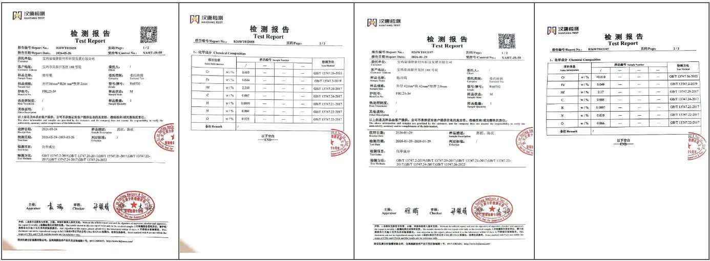 High Purity Zirconium Crucible (R60702) Test Report High Purity Zirconium Crucible (R60702) Test Report